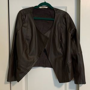 Brown faux leather jacket